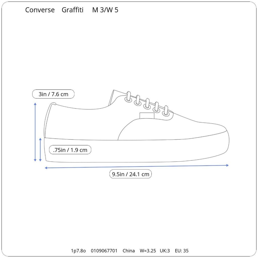 Converse All Star Colorful Graphic Graffiti Low Top Sneakers Men's 3 Women's 5 - Picture 10 of 10